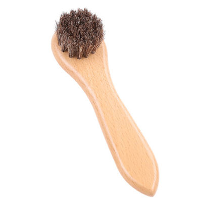Soft Fur Shoe Brush, Wooden Horsehair Brush, Can Add Logo