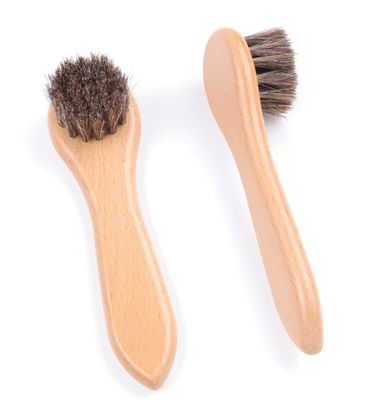 Soft Fur Shoe Brush, Wooden Horsehair Brush, Can Add Logo