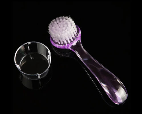 Remove Dust Makeup Washing Brush Manicure Professional Plastic Nail Art Dust Cleaning Brush With Cap Round Head