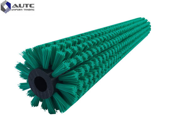 PP Nylon Bristle Spiral Cleaning Brush Roller , Industrial Cleaning Brushes OEM