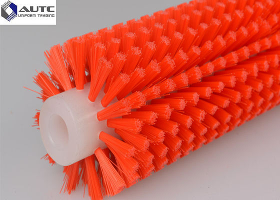 PP Nylon Bristle Spiral Cleaning Brush Roller , Industrial Cleaning Brushes OEM