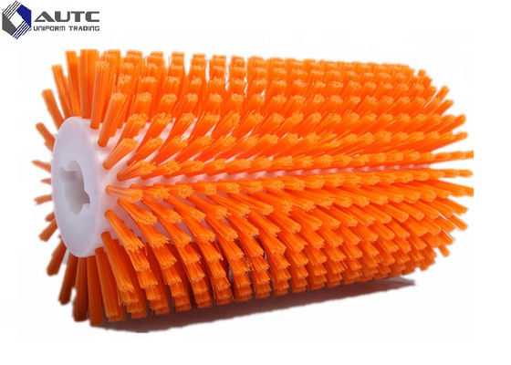 PP Nylon Bristle Spiral Cleaning Brush Roller , Industrial Cleaning Brushes OEM