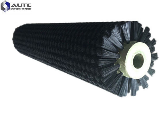 PP Nylon Bristle Spiral Cleaning Brush Roller , Industrial Cleaning Brushes OEM